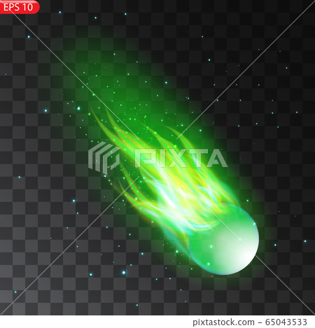 Vector illustration of realistic falling comet 65043533