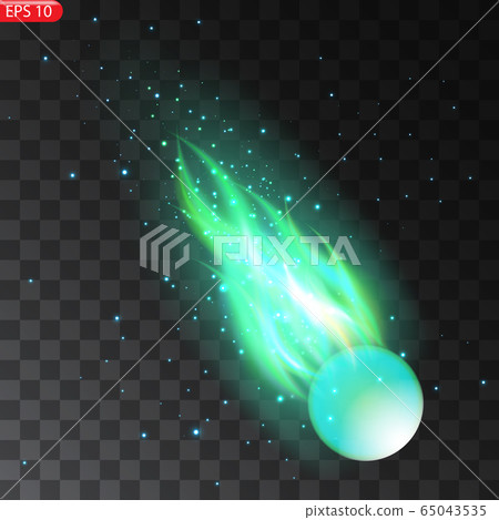 Vector illustration of realistic falling comet Vector illustration of realistic falling comet 65043535