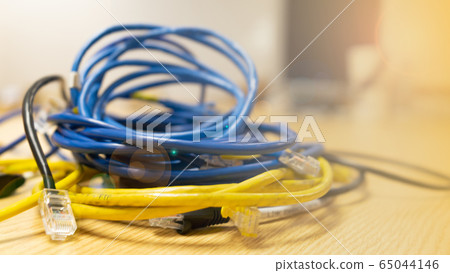 LAN cable or RJ45 technology server data center, connecting, transfer data. LAN cable or RJ45 technology server data center, connecting, transfer data. 65044146