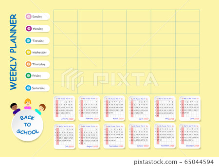 School weekly planner concept vector 65044594