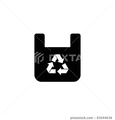 Recycling Paper Bag Flat Vector Icon 65044636