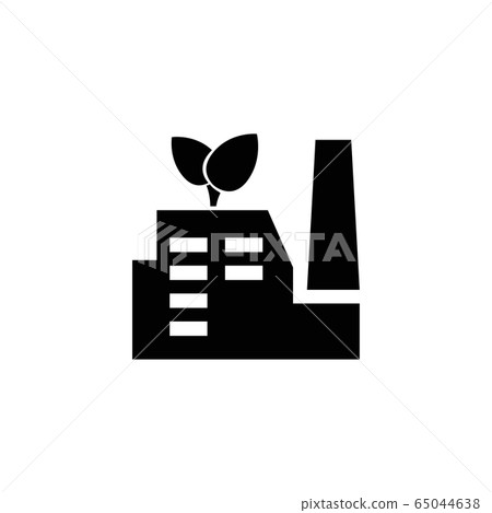 ECO Industrial Factory, Green Energy Flat Vector 65044638