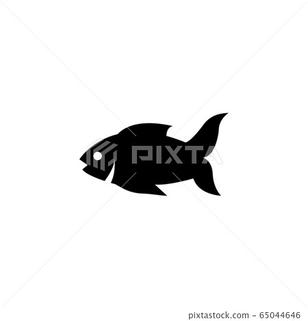 Raw Fish, Perch, Sea Food Flat Vector Icon 65044646