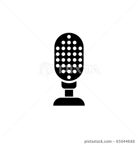 Retro Audio Microphone Flat Vector Icon - Stock Illustration [65044688 ...