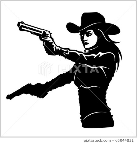 western girl with revolver western girl with revolver 65044831