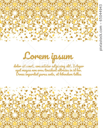 Vector template of card for invitation, celebration, save the date performed in arabic geometric mosaic 65044943