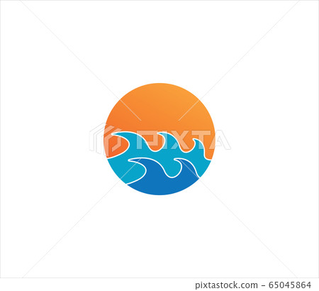 Ocean wave travel logo vector image 65045864