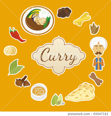 Curry set with background White edge 65047181