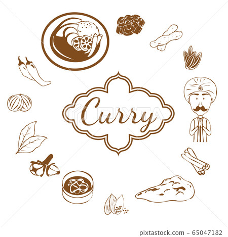 Curry set handwriting style 65047182