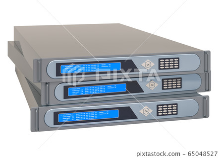 Set of computer server blades, 3D rendering 65048527