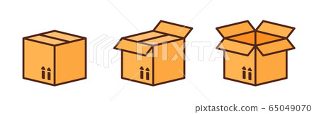 Set of shipping, delivery box or container icons. 65049070