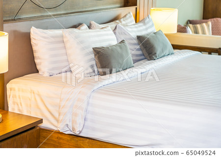 Pillow on bed decoration interior of bedroom interior 65049524