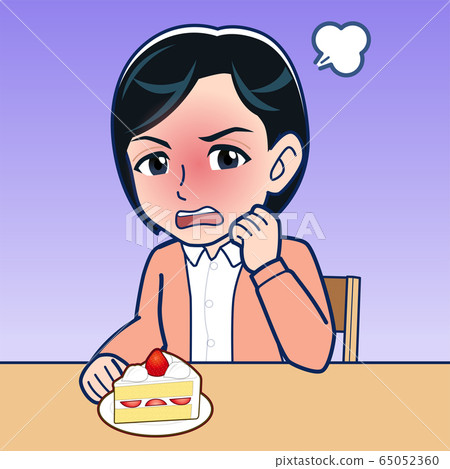 Woman eating cake Woman eating cake 65052360