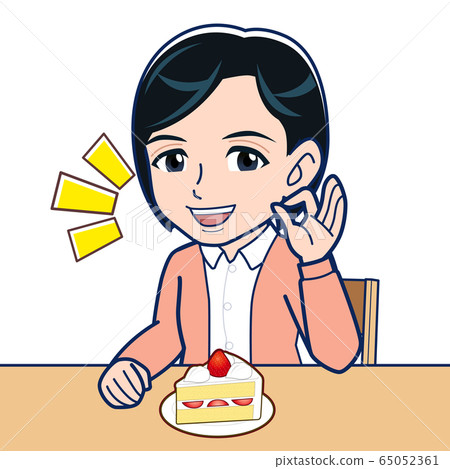 Woman eating cake Woman eating cake 65052361