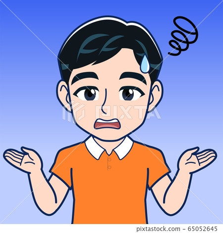 Man in orange shirt Man in orange shirt 65052645