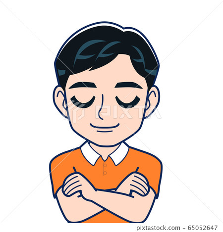 橙色襯衫的男人 65052647