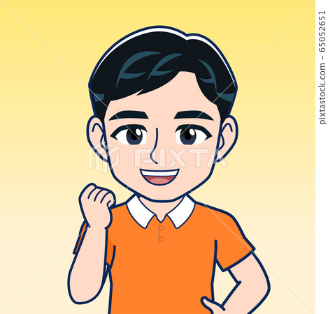 Man in orange shirt - Stock Illustration [65052651] - PIXTA