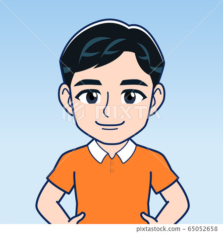Man in orange shirt Man in orange shirt 65052658