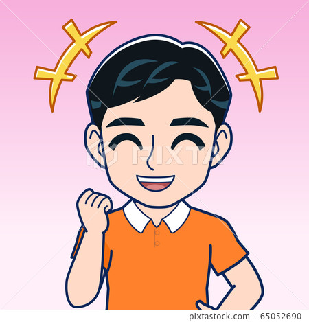 橙色襯衫的男人 橙色襯衫的男人 65052690