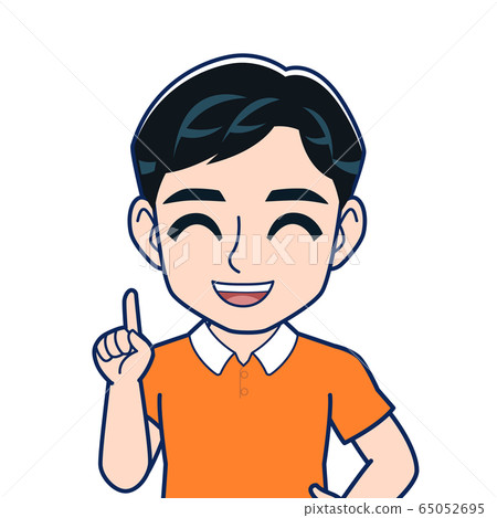 Man in orange shirt - Stock Illustration [65052695] - PIXTA