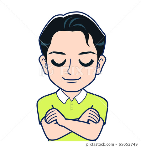 Man in yellow-green shirt 65052749