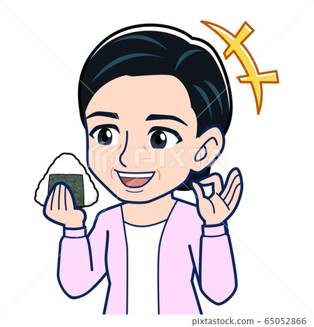 Eat rice balls - Stock Illustration [65052866] - PIXTA