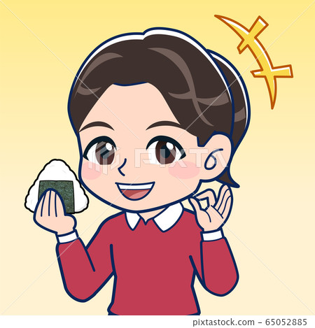 Eat rice balls - Stock Illustration [65052885] - PIXTA