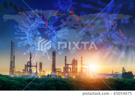 Coronavirus Impact Influence Oil and Gas Industry, Covid 19 Disease Epidemic Effect to Oil Refinery Coronavirus Impact Influence Oil and Gas Industry, Covid 19 Disease Epidemic Effect to Oil Refinery 65054075