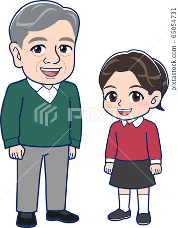 Grandfather and girl 65054731