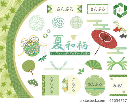 夏季花纹素材集 图库插图