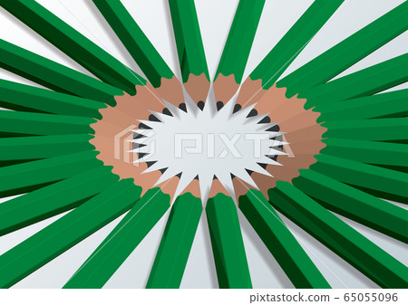 Vector illustration 24 pencils arranged in a circle Background 65055096