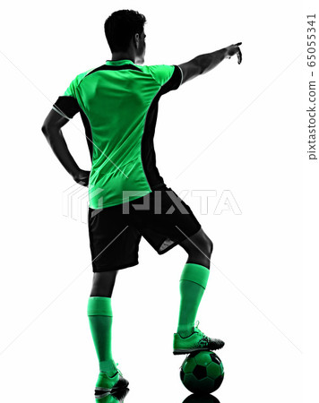 young soccer player man silhouette shadow isolated white background young soccer player man silhouette shadow isolated white background 65055341