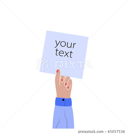 Hand holding empty sign - Stock Illustration [65057536] - PIXTA