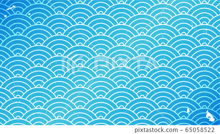 日本圖案背景藍色海浪 日本圖案背景藍色海浪 65058522