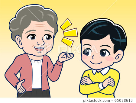 Women in their 60s and boys 10 years old Women in their 60s and boys 10 years old 65058613