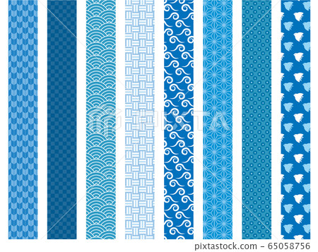 Japanese pattern blue belt partition collection Japanese pattern blue belt partition collection 65058756