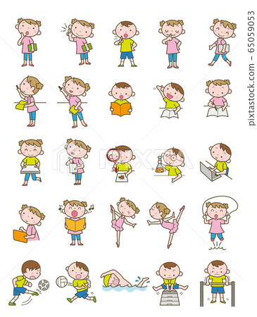 Whole body illustration 4_ elementary school activity A Whole body illustration 4_ elementary school activity A 65059053