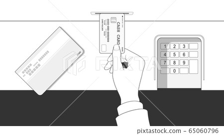Insert card into ATM 65060796