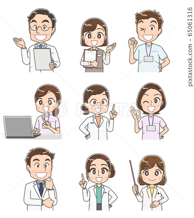 Medical staff Hospital person Doctor office work Nurse set 65061316