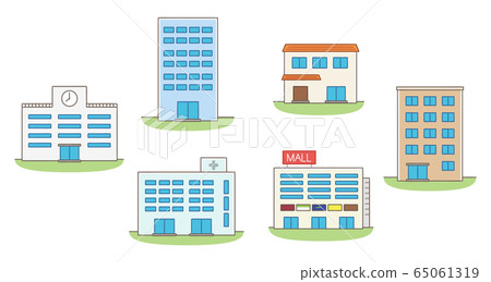 Building Facility Various shops School Hospital House Building set Building Facility Various shops School Hospital House Building set 65061319