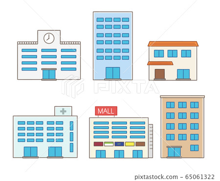 Building Facility Various shops School Hospital House Building set Building Facility Various shops School Hospital House Building set 65061322
