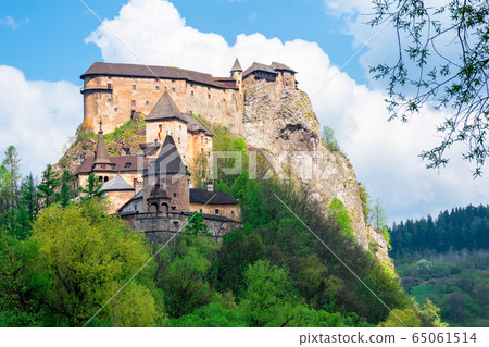 medieval orava castle on the hill. beautiful 65061514