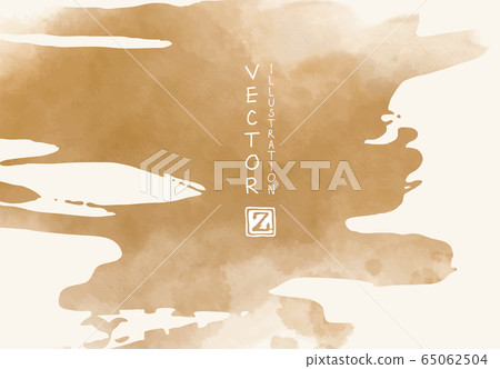 Abstract watercolor brush element on white 65062504