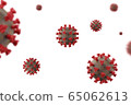 Coronavirus cells. 3D rendering. 65062613