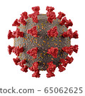 Coronavirus cell of covid-19. 3d rendering. 65062625