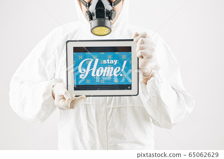 technician asking people to stay home 65062629