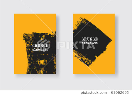 Color ink brush stroke banner on white background. 65062695