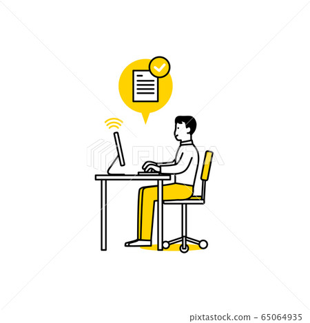 A man applying on a PC 65064935