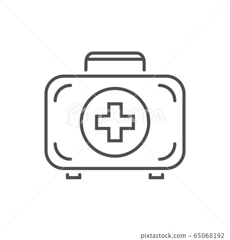 First aid kit related vector thin line icon First aid kit related vector thin line icon 65068192