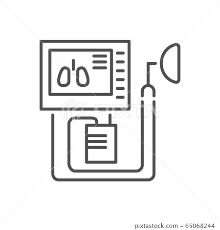 Medical ventilator related vector thin line icon. Medical ventilator related vector thin line icon. 65068244